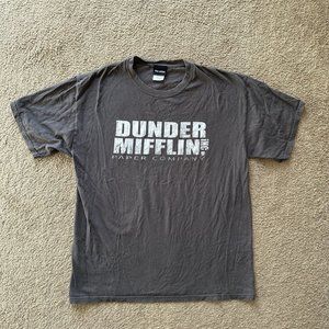 The Office Shirt Womens Large Dunder Mifflin Paper Company Grey Crewneck Tee
